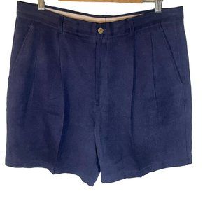 Pusser's West Indies Shorts Men 36 Silk Pleated Chino Beach Summer Blue